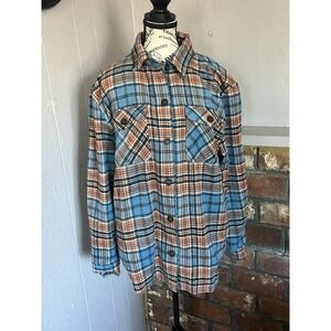 Men Rustic Ridge L Flannel Shacket Side Pockets Outdoors Hiking Grunge Casual